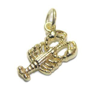 Lobster Pendant Charm 14k Yellow Gold